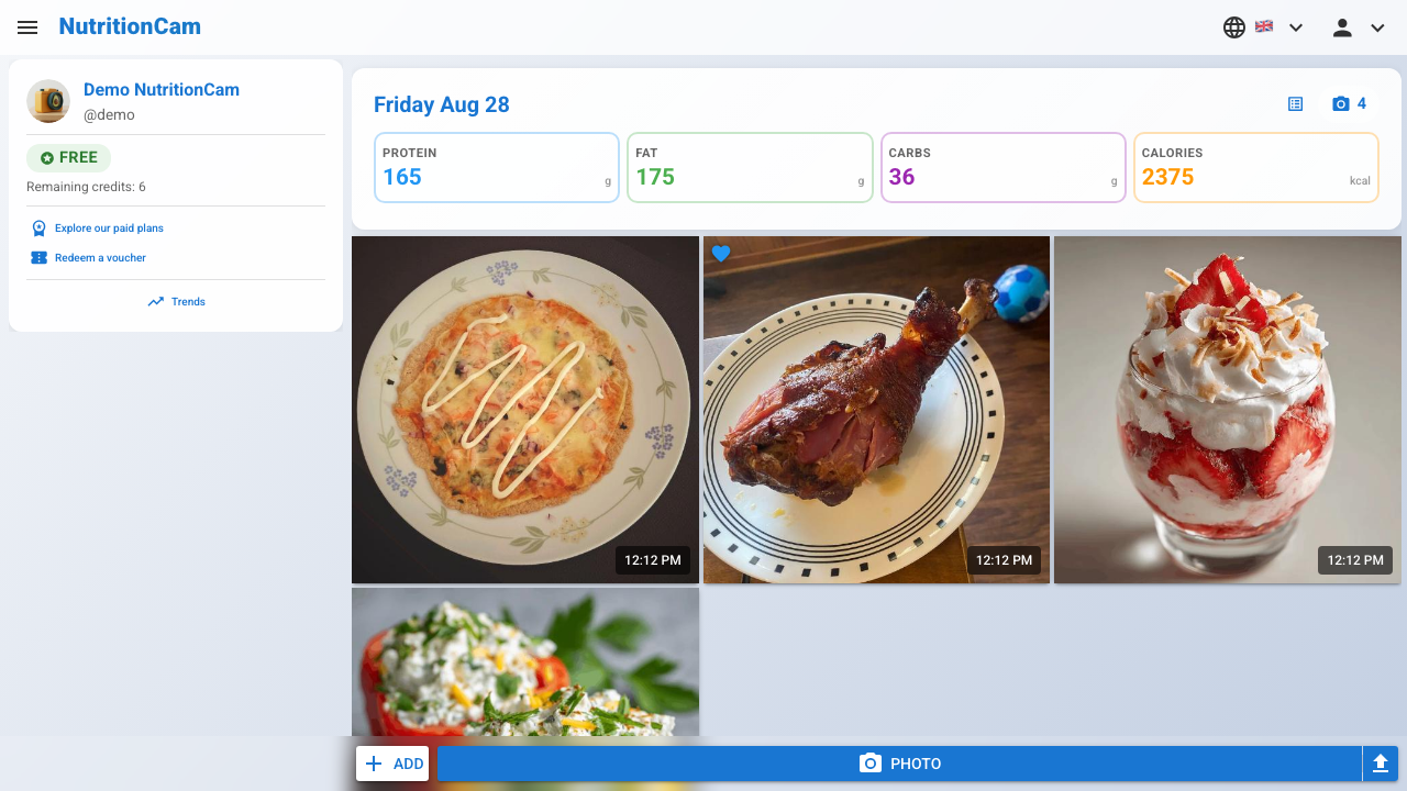 Your chronological feed of logged meals.